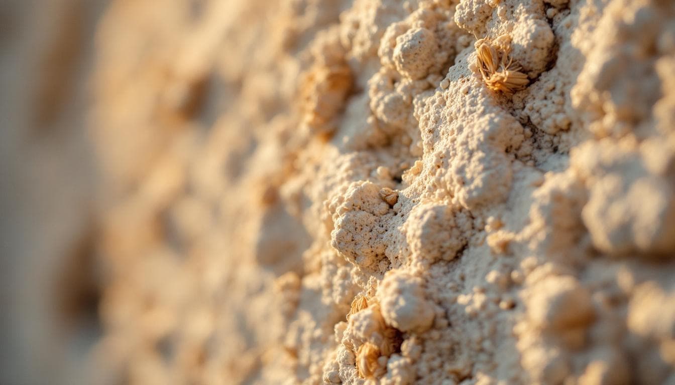 Hempcrete wall macro detail