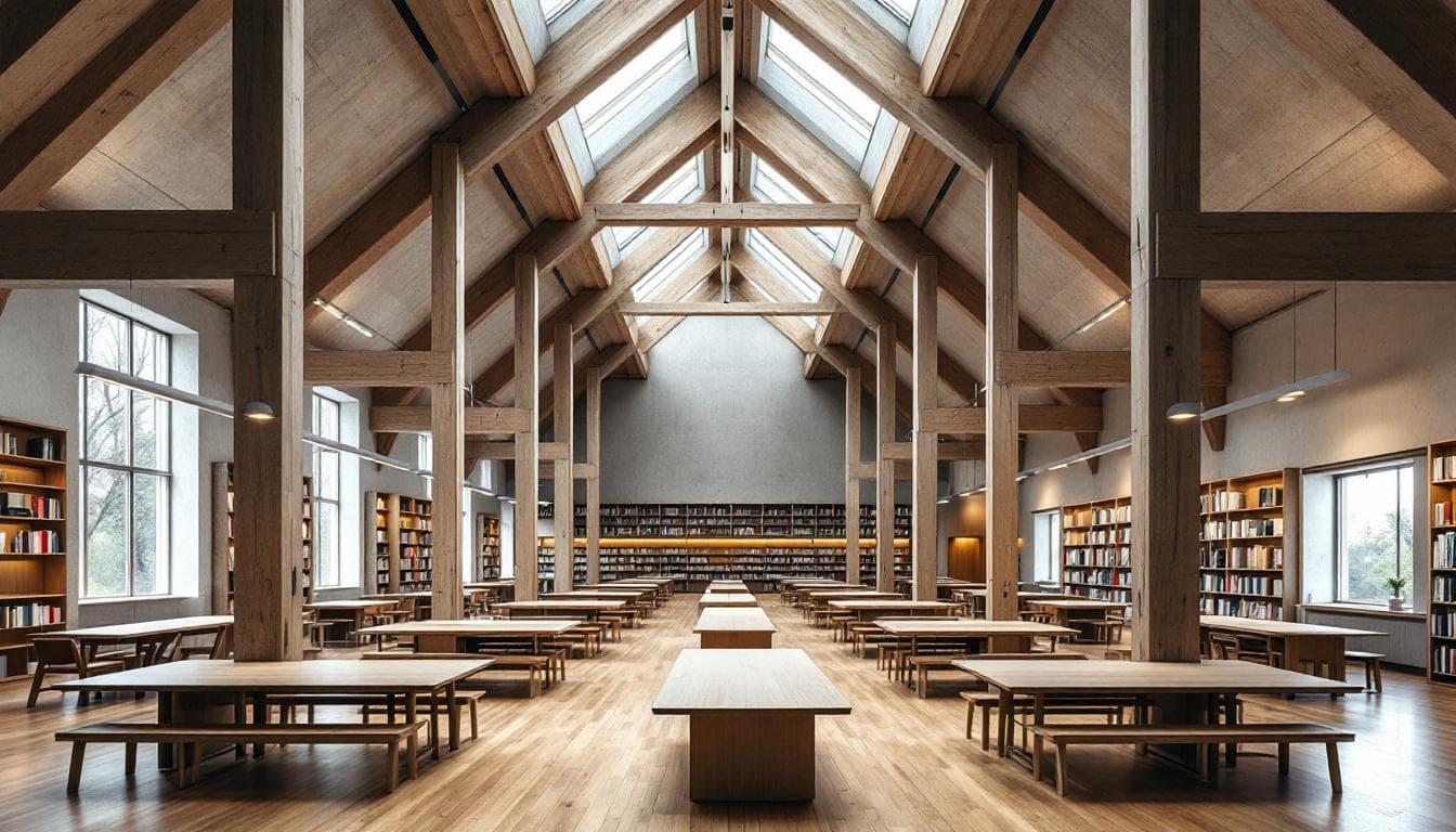 Hempcrete public library reading room