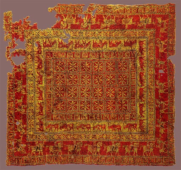 Pazyryk carpet, Altai, 5th–4th c. BCE