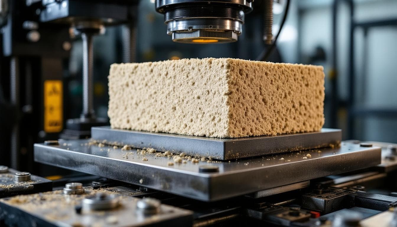 Hempcrete compressive-strength test rig