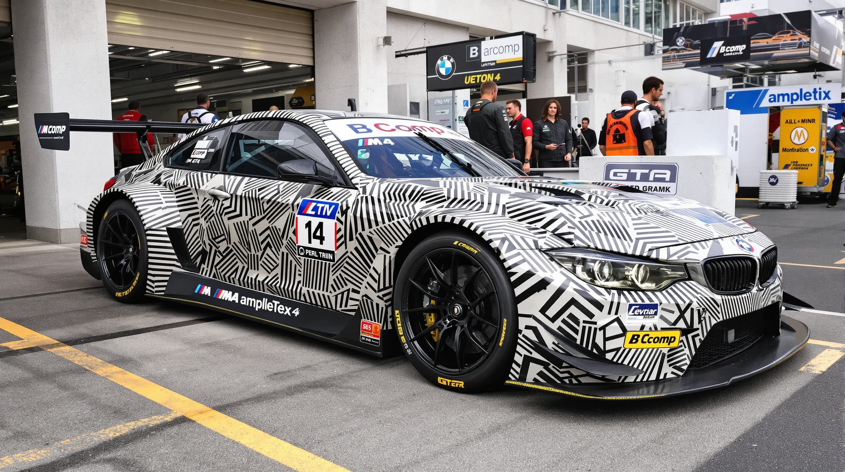 BMW M4 GT4 with Bcomp ampliTex hemp-flax composite bodywork